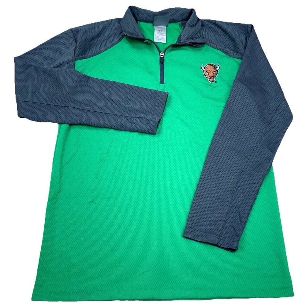 Marshall Thundering Herd Pullover Men Medium Green Gray Quarter Zip Performance - Picture 1 of 11